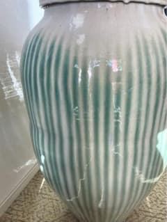 信楽焼 茶壺 大壺 すだれ壺 ストライプ柄 明治 アンティーク - メルカリ