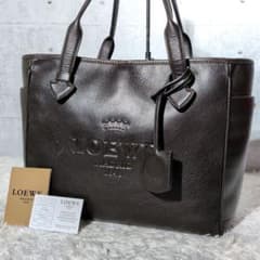 美品 A4◎】ロエベ ヘリテージ トートバッグ ビッグロゴ ビジネス シボ