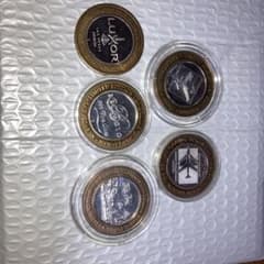 s*）様 純銀10$銀貨×5 ラスベガス カジノトークン シルバーストライク