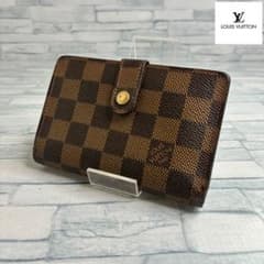 美品 55 VUITTON ルイヴィトン ダミエ 二つ折り財布 がま口 ql1 - メルカリ