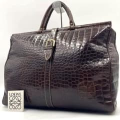美品】LOEWE エンリケロエベナッペ クロコ型押し 大容量 ボストン