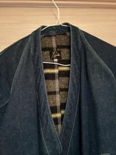 Needles ノーカラーデニムジャケット ロングコート 作務衣コート