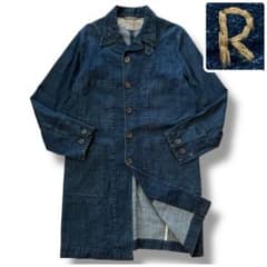 Rロゴ刺繍】45rpm デニム カバーオール ショップコート 藍染め 2 M