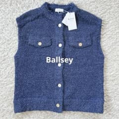新品】Ballsey ミックスツイード クルーネックベスト ブルー ツイード