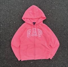 00s oldgap 激レアカラー 蛍光ピンク ロゴ 短丈 ジップパーカー - メルカリ