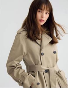 美品 23区 大きいサイズ46 コットンギャバトレンチコート 蛯原友里さん
