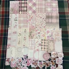 603コラージュ ピンク セット まとめ 素材 日記 紙もの おすそ分け