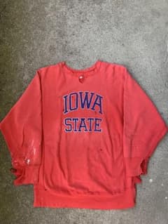 チャンピオン リバースウィーブ 80s USA製 IOWA 赤 フェード - メルカリ