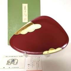 新品 象彦 源氏雲シリーズ 蛤形菓子盆 木製漆器 朱色 金箔 箱入 - メルカリ