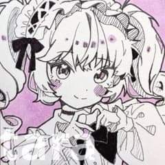 ほ*る様 手描き イラスト オリジナル アナログ 色紙 ツインテール