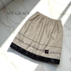 M'S GRACY フレアスカート【38】スパンコール カメリア D 51 - メルカリ