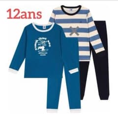 プチバトー 新品 未使用 長袖 パジャマ ブルー 犬 12ans - メルカリ