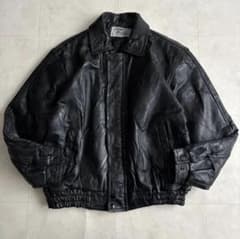 90s vintage レザーパッチワークボンバージャケット 黒My2k - メルカリ