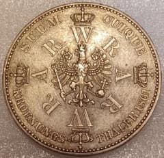 1861年ドイツ プロイセン王国 1ターラー銀貨 ヴィルヘルム1世