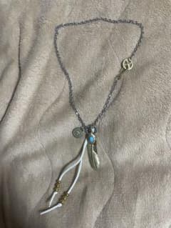 18Kコーティング ターコイズフェザーネックレス キムタク仕様 木村拓哉