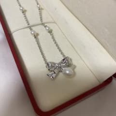 田崎真珠 ロッテ50周年リボン パール ネックレス LOTTE - メルカリ