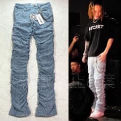 新品未使用 guapi グアピ スカイブルー スーパースタックデニム 32