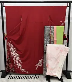 振り袖 フルセット 長襦袢 金彩加工 成人式 赤 桜 結婚式 ガード加工