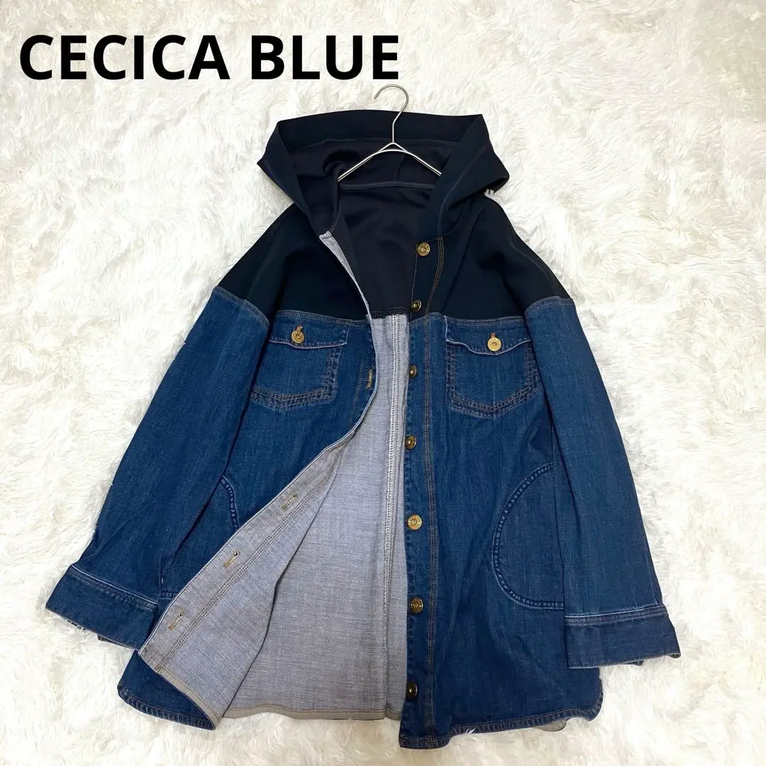 C'est Chica Bleu フード付きデニムジャケットセシカブルー