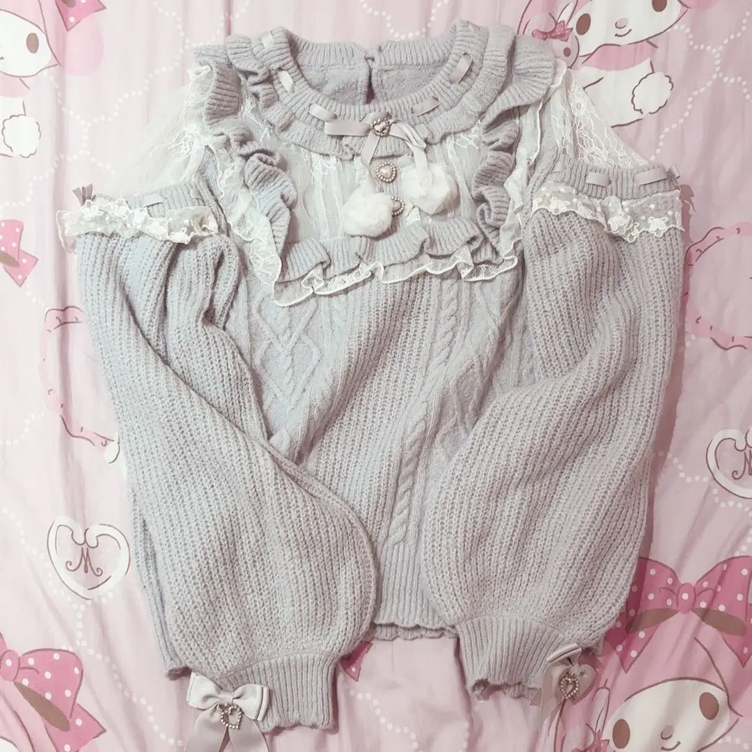 2026年最新】LIZLISAポンポンリボンレースヨークニットトップスの人気