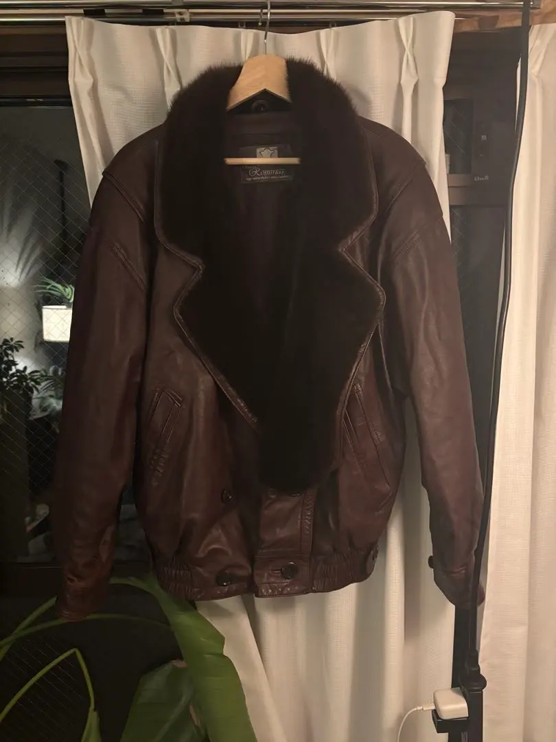 Roman Rominas ブラックレザージャケットリアルファー LLサイズ