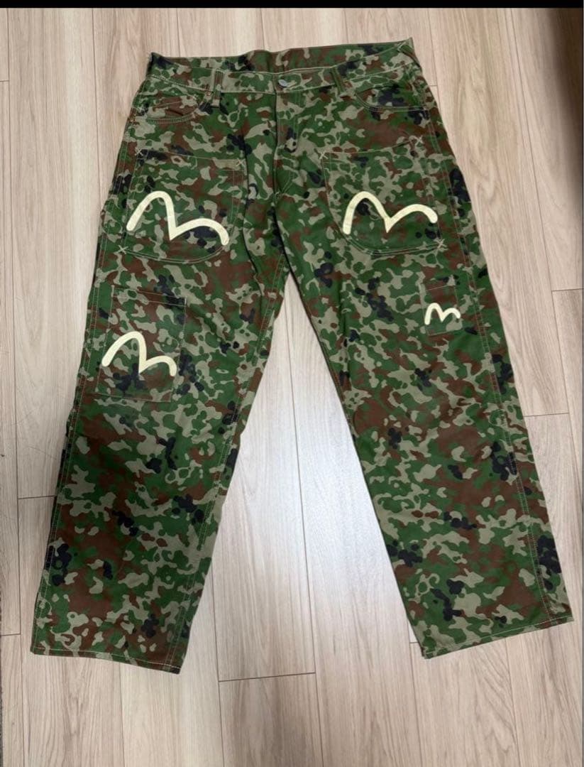 NEW EIDISU GENES 迷彩 ワークパンツ 34x35 児島ジーンズ マルチコンボ カモフラージュパンツ KOJIMA GENES 迷彩