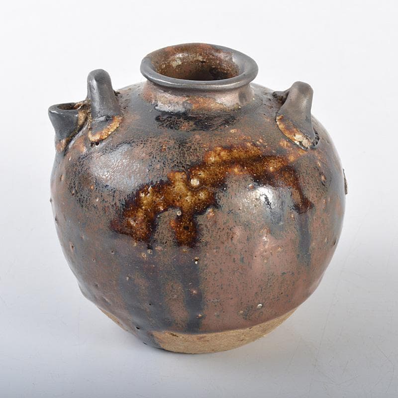 タイ古陶磁 スンコロク 宋胡録 褐色釉 双耳水滴 N R4275