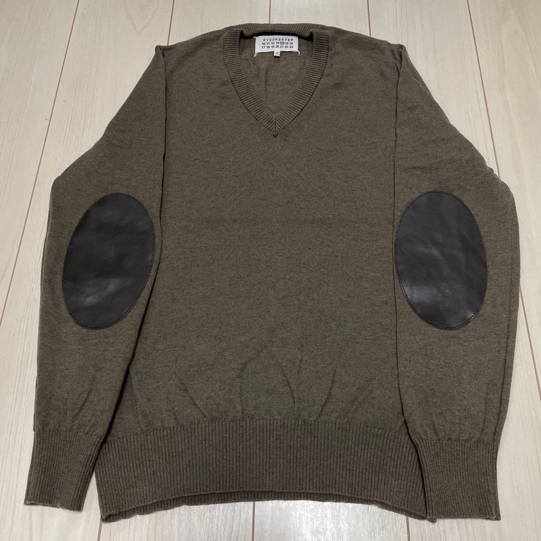 メゾンマルジェラ エルボーレザーパッチセーターメゾンマルジェラ