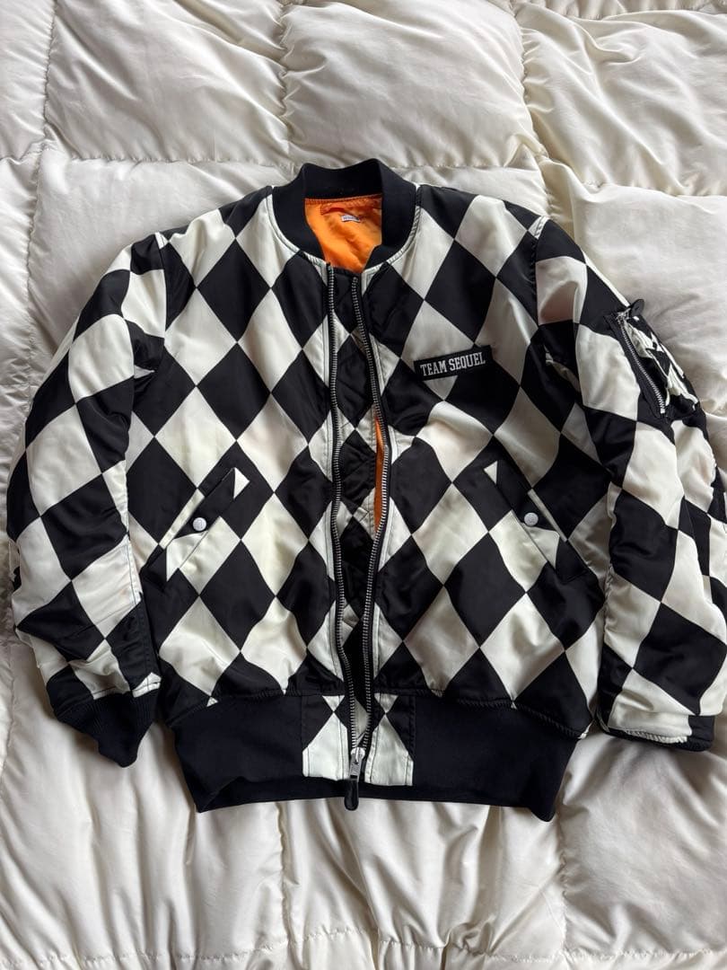 SEQUEL シークエル MA-1 ダイヤ柄 ブラック XL 藤原ヒロシ - メルカリ