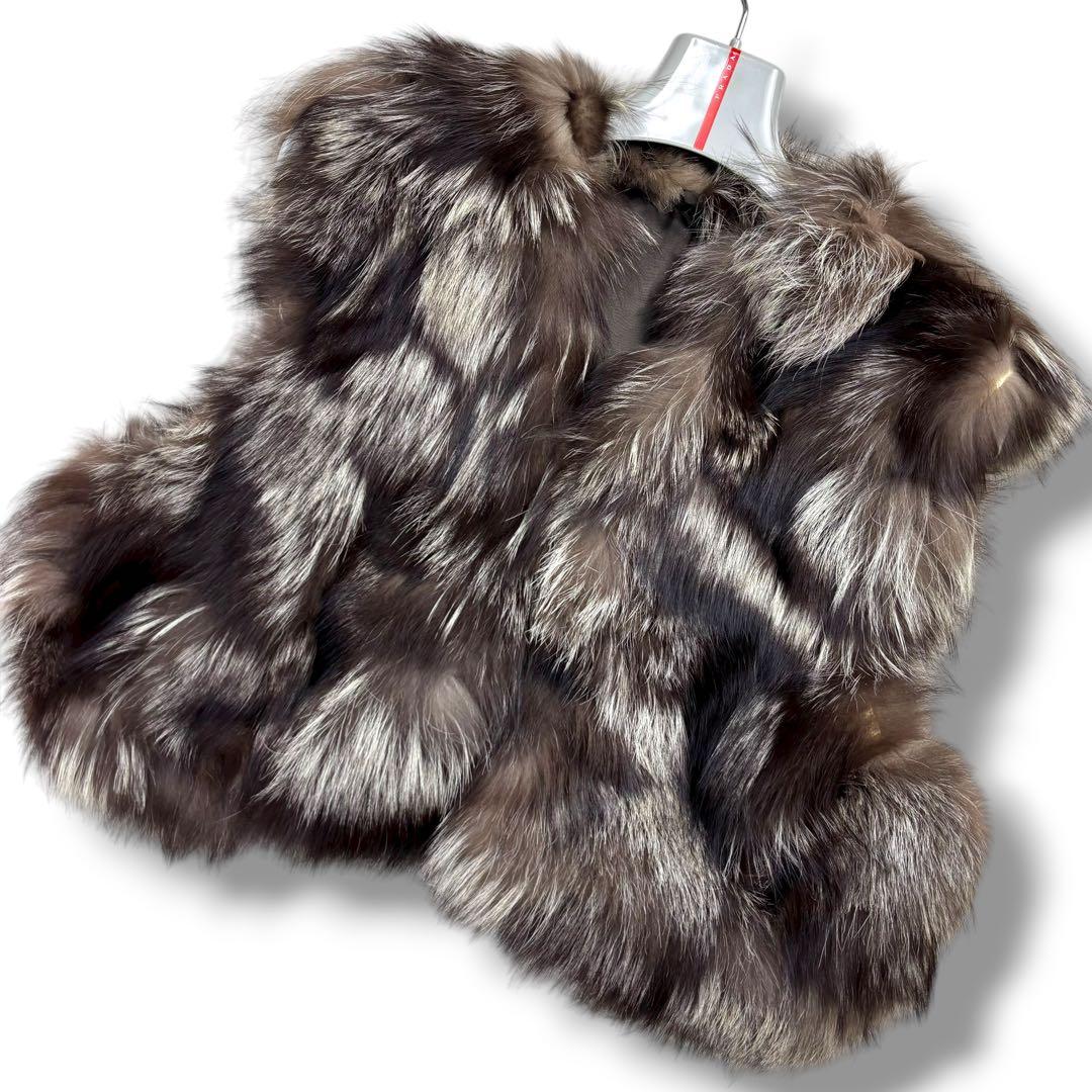 美品 最高級 SAGAFOX ROYALシルバーフォックス ファーベスト ジレ