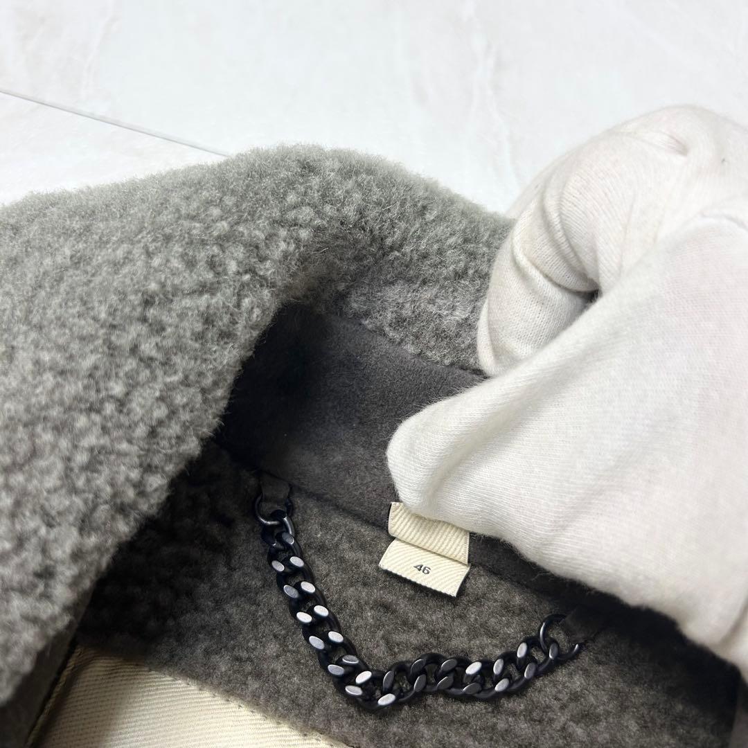 極美品 近年 バーバリー オールレザー ムートン トレンチコート 46