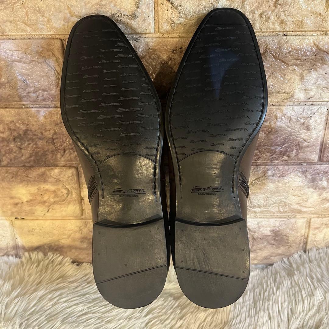 極美品　サントーニ　サイドジップ　ショートアンクル　ブーツ　24.5cm