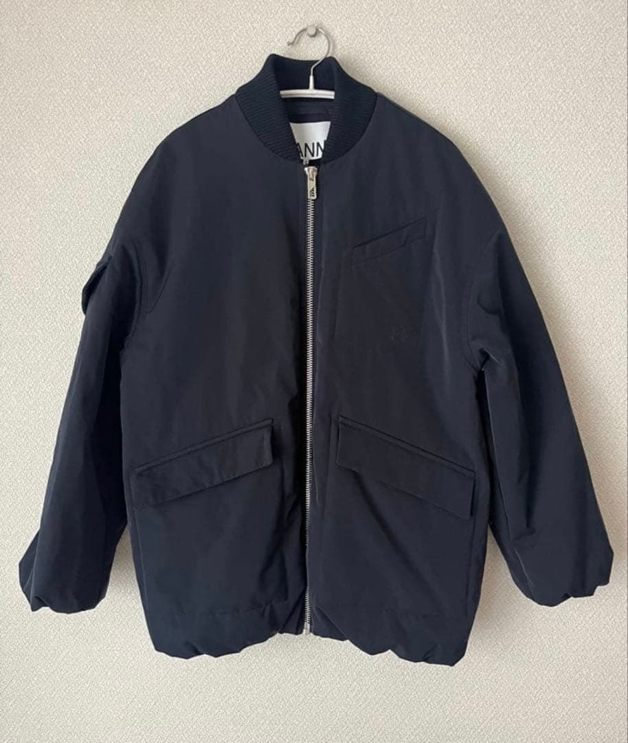 GANNI ネイビー ボンバー 中綿 MA-1 ジャケット ブルゾン XXS - メルカリ