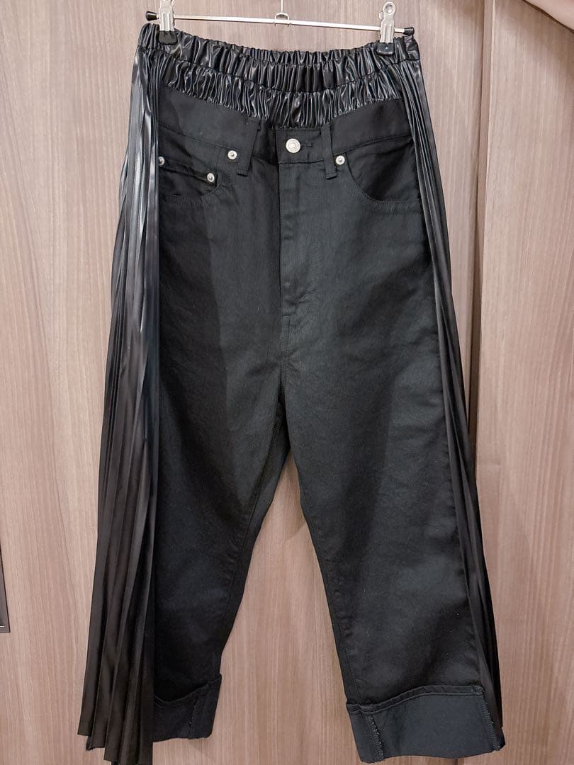 JUNYA WATANABE LEVIS デニム プリーツ ブラック S ジュンヤワタナベ コムデギャルソン×リーバイスJUNYA WATANABE COMME