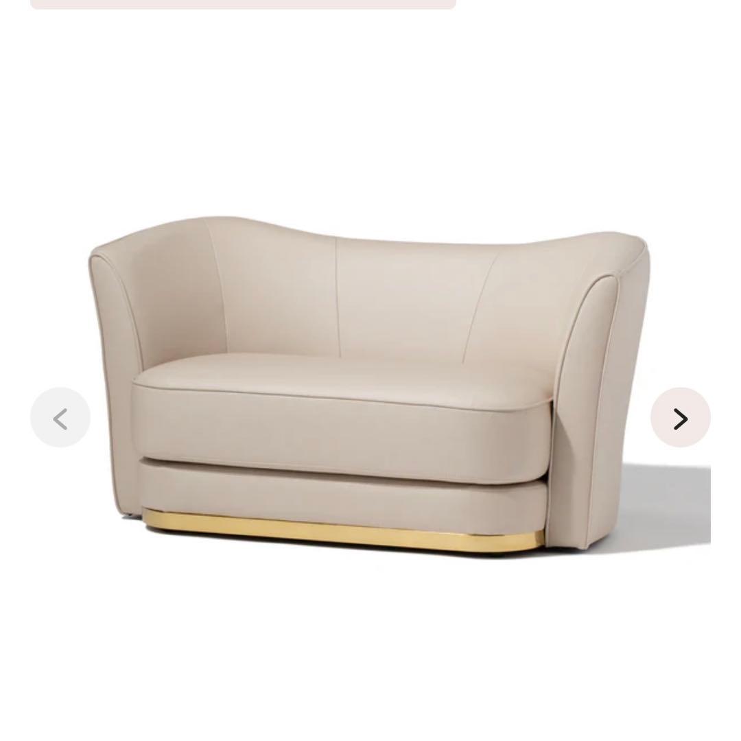 Francfrancアンクレットソファー Francfranc/フランフラン アンクレットソファ ホワイトベージュ レザー