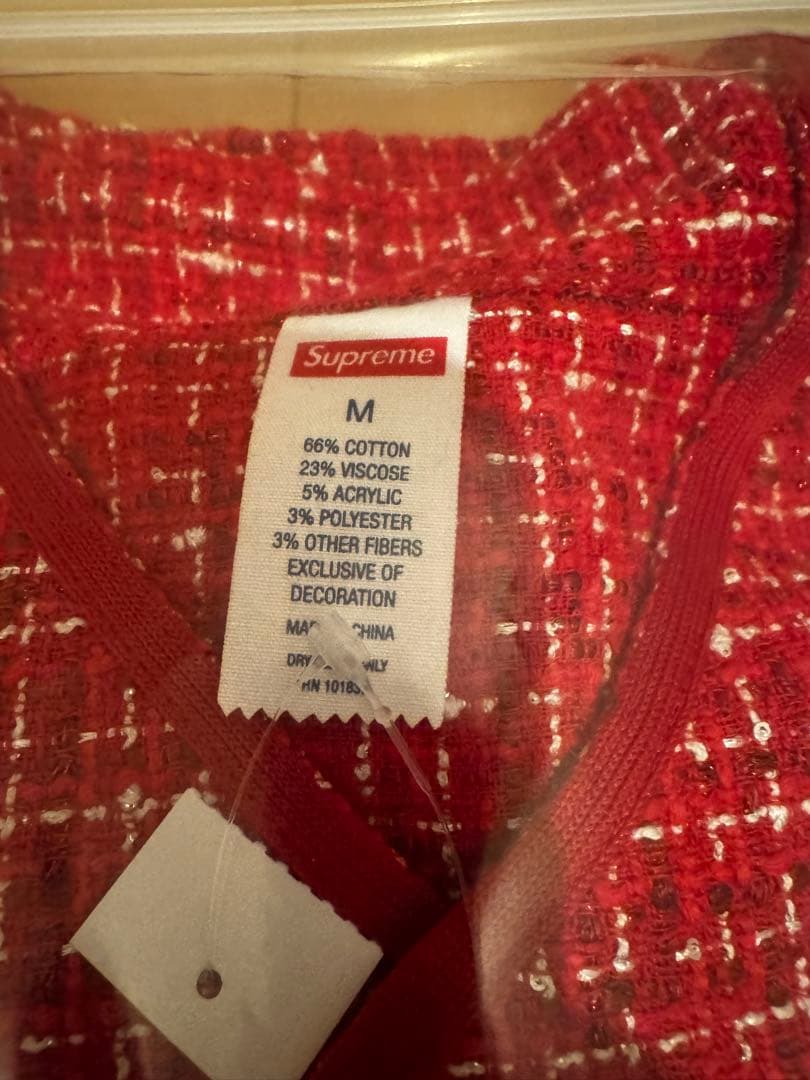 応援グッズ Supreme Boucle Baseball Jersey \"Red\"