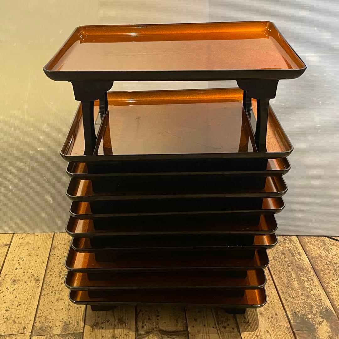 お膳台　年代物　10点　脚付　おまとめ　工芸品　御膳台　お盆　和風 楽天市場】お膳 宗和膳 セット 片面タイプ 足付 ウルミタタキ 天黒 渕