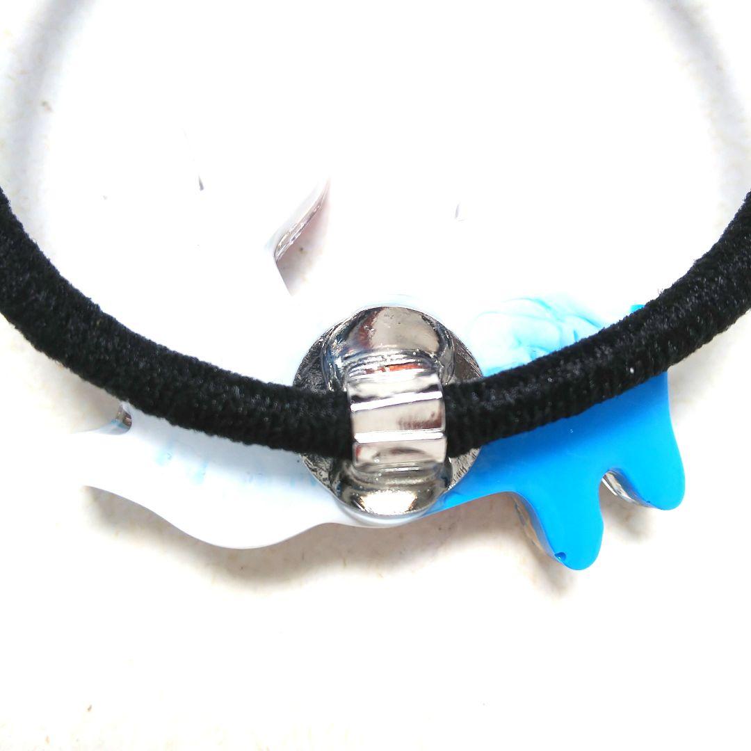 ヘアゴム レジン プルメリア型 マトリカリアとヒトデ カラフルマリン