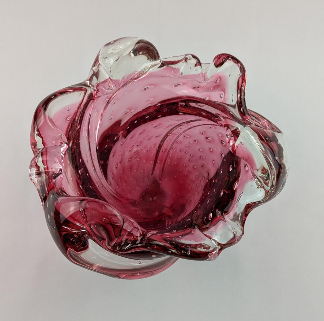 岩田藤七 紅牡丹 吹きガラス