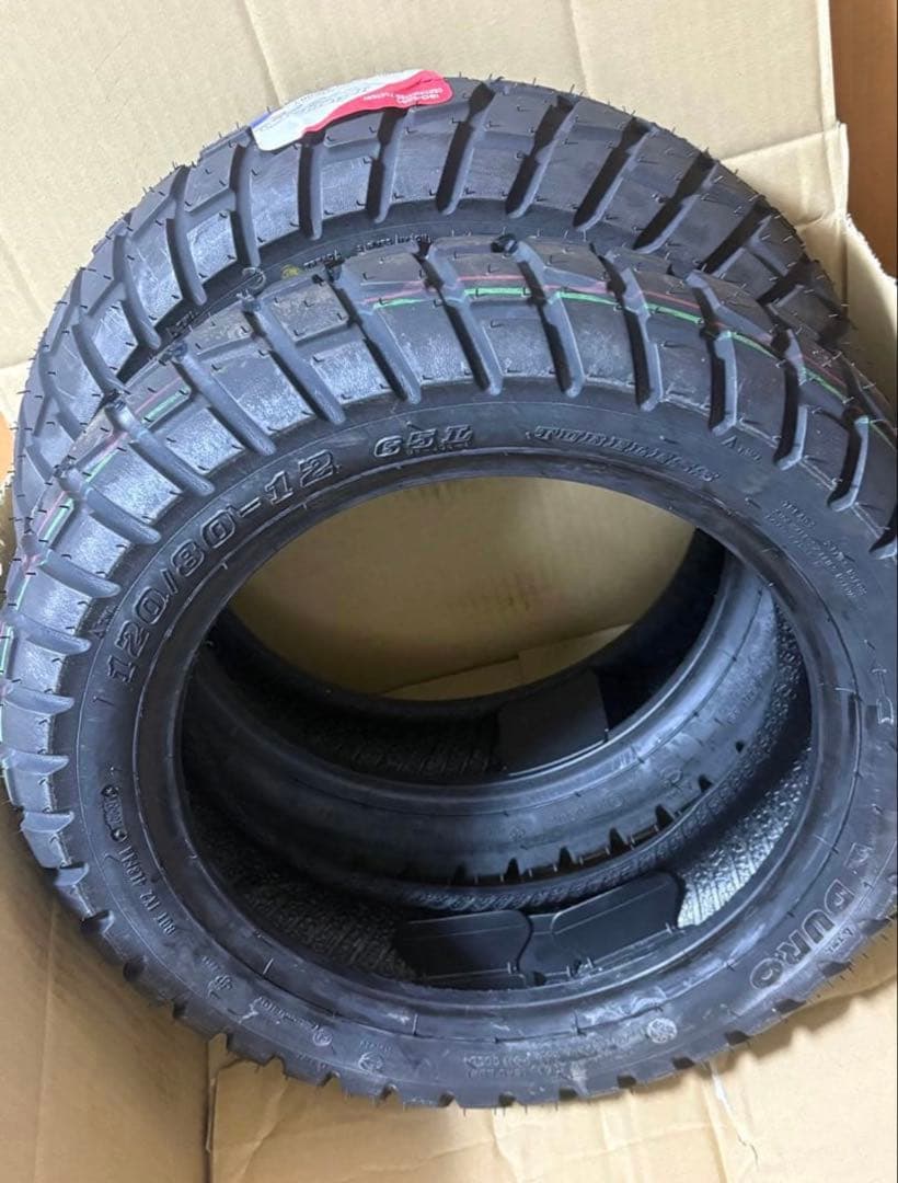 新品未使用 エイプ ブロックタイヤ 前後セット - メルカリ