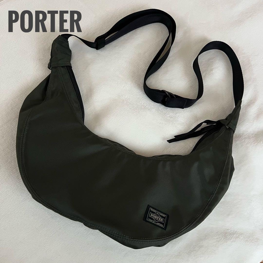 PORTER ポーター ハーフムーン ショルダーバッグ 三日月 カーキ - メルカリ