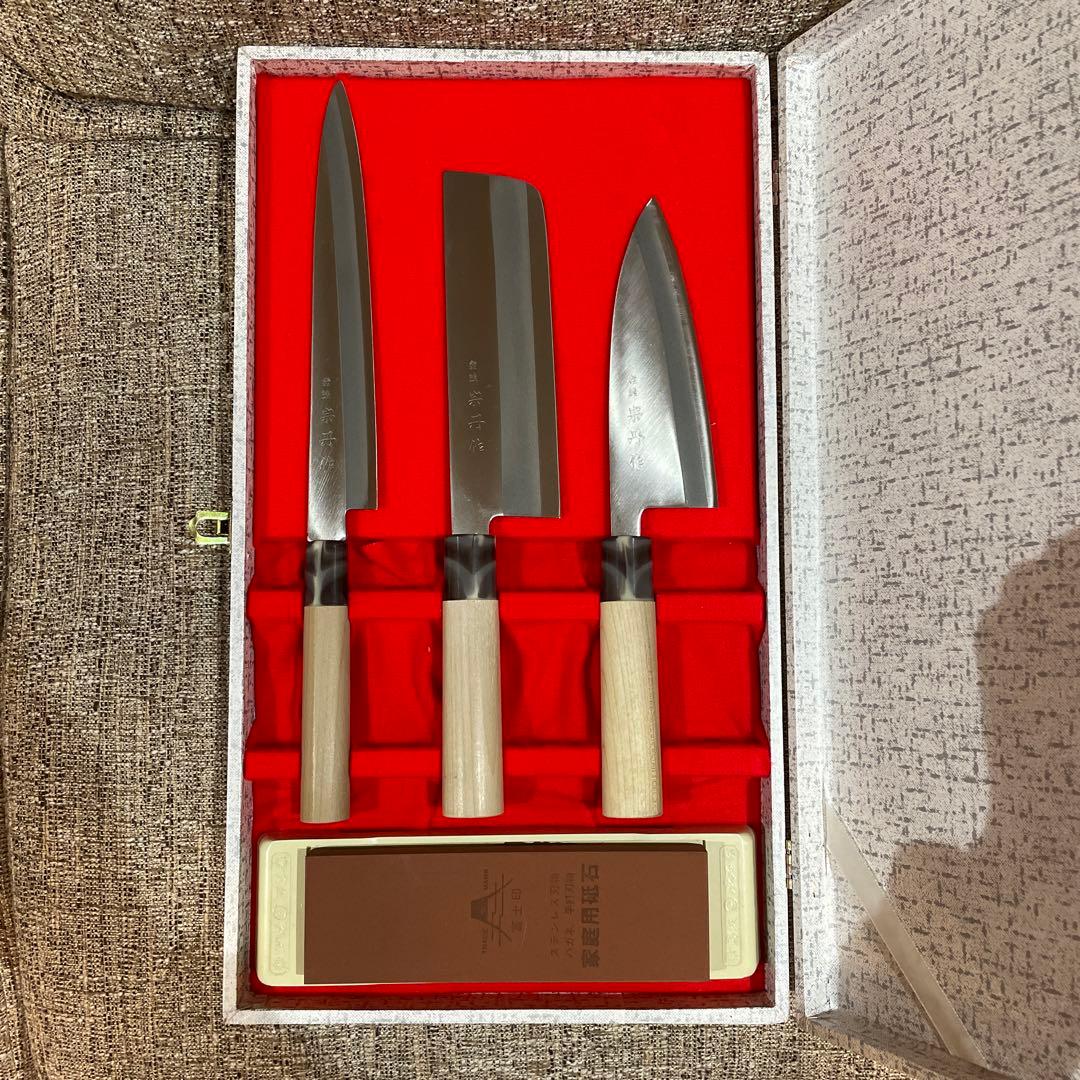 宗丹作 包丁3点&砥石のセット 箱付き - メルカリ