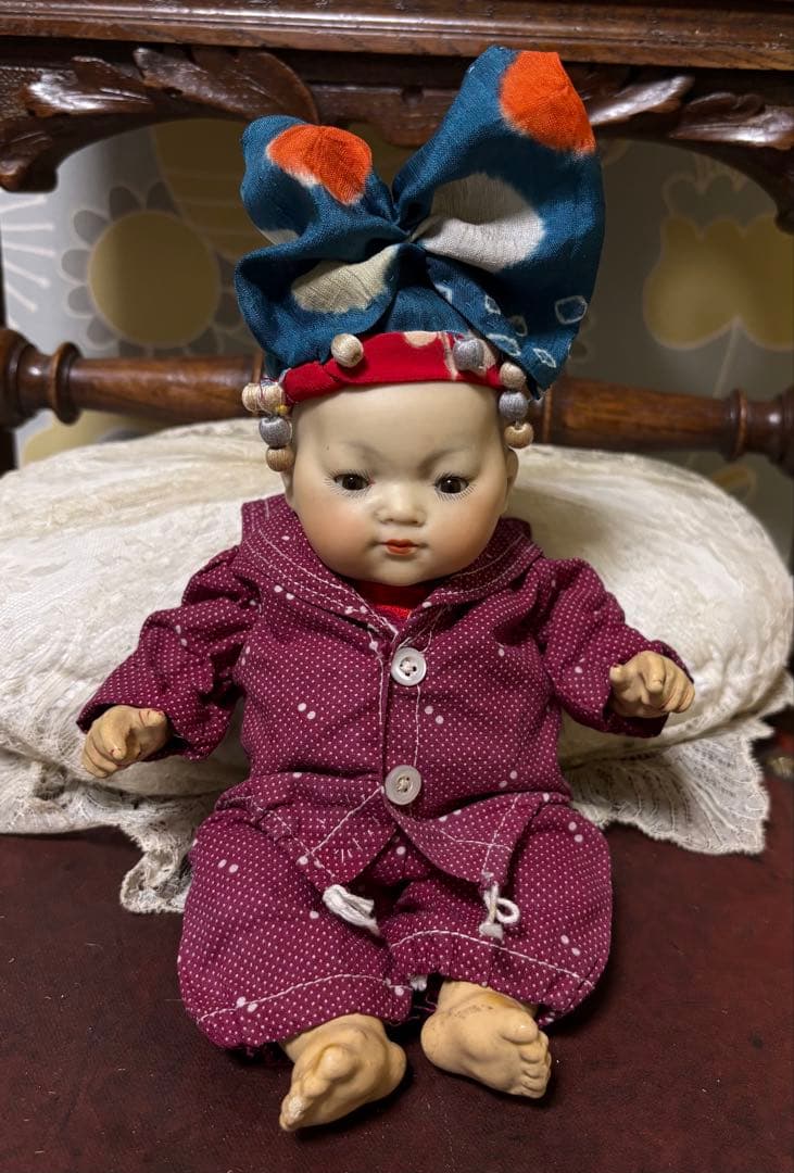 アンティークビスクドール アーモンドマルセル オリエンタルベビー