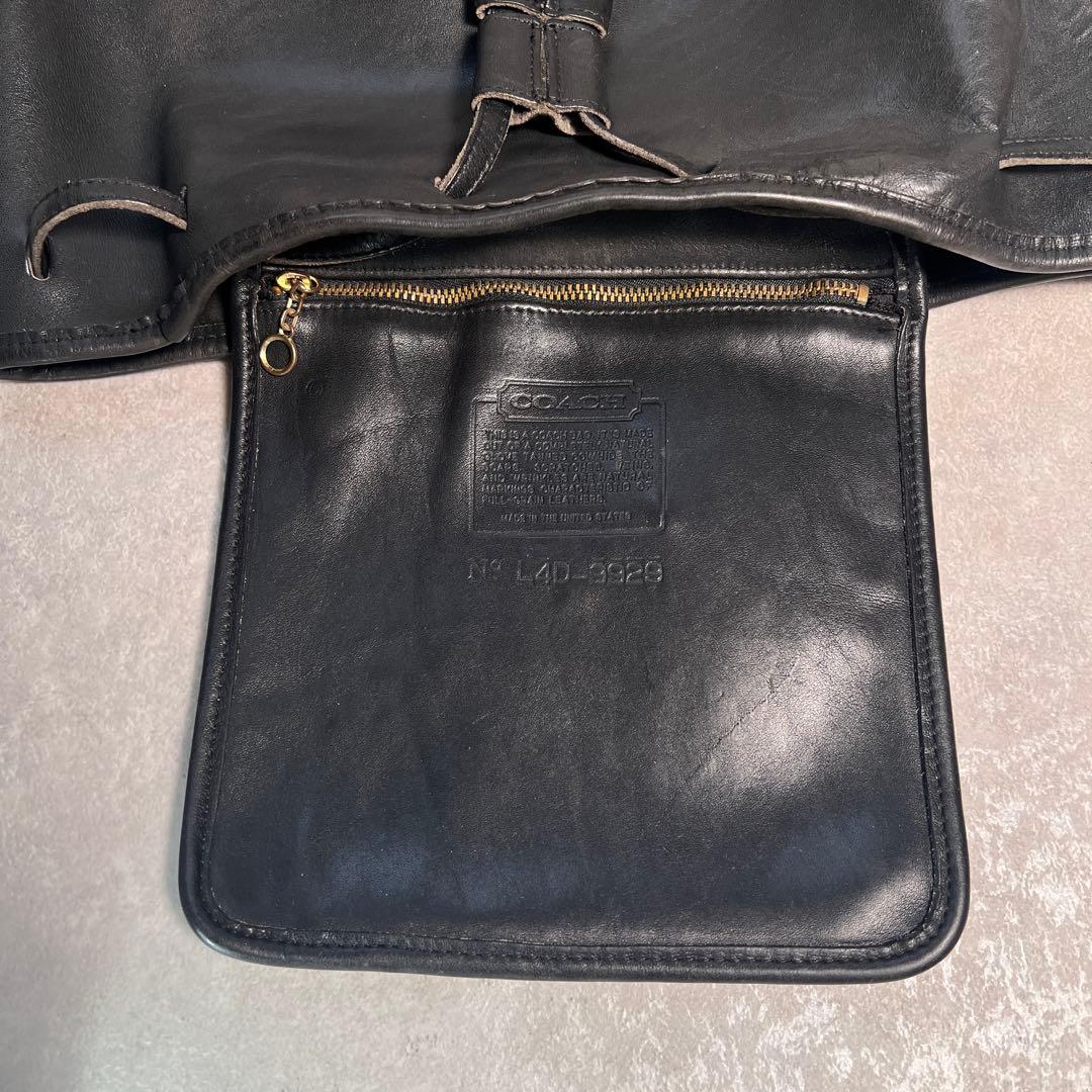 美品】オールドコーチ 巾着ショルダーバッグ ブラック 9929 西口修平氏