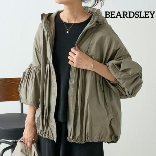 完売・美品✨ビアズリー ギャザーバルーンフーディーブルゾン ドロー