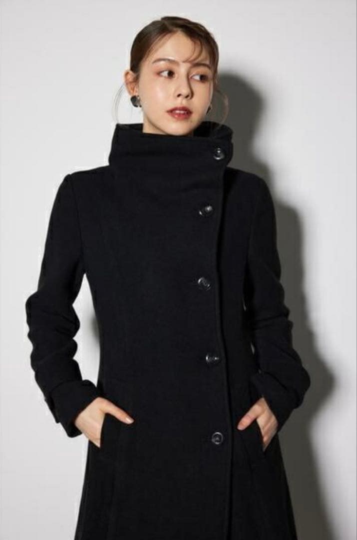 【rienda】★リエンダ★オーバーネックシンデレララインコート rienda オーバーネックシンデレララインコート PNK -ファッション通販