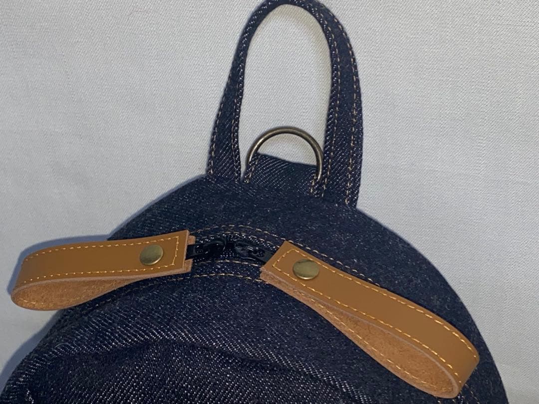 ダックスのプリントイラスト ショルダーバッグ ネイビー ステンシル