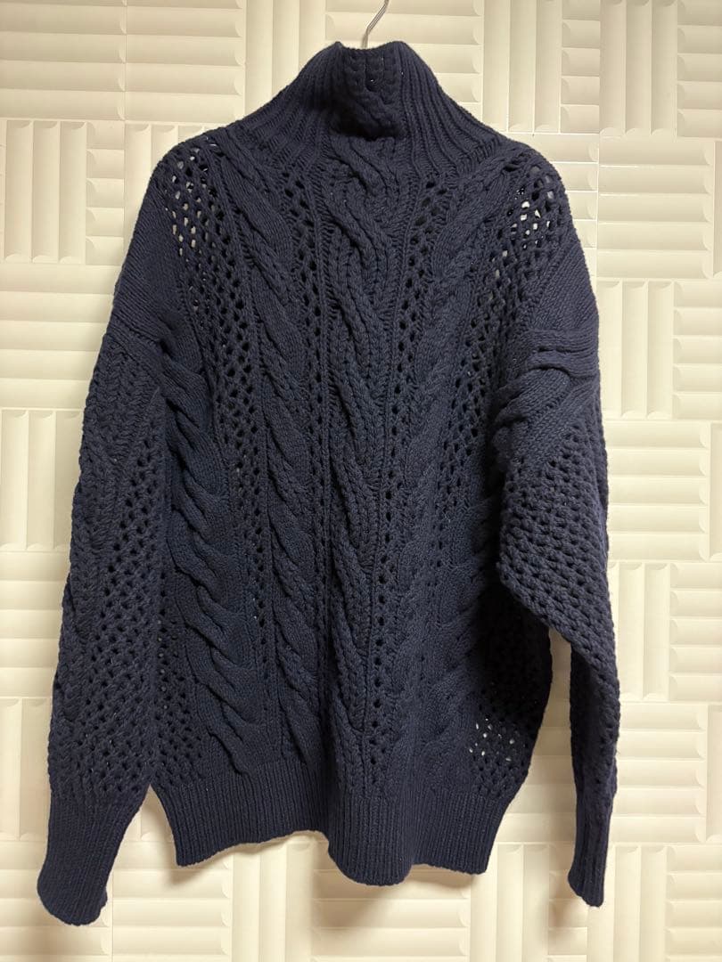 新品/SPORTMAX ケーブル編みタートルネックニット SPU（スプ） セーター ニット セミワイドシルエットケーブル編み