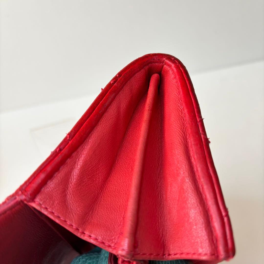 シャネル A80142 ウォレット ココマーク レザー赤 レッド 長財布 19番