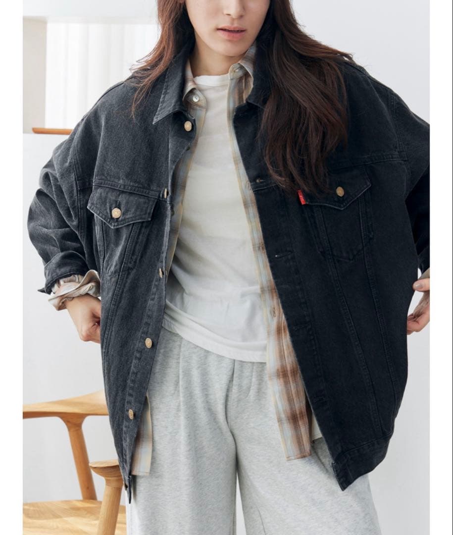 美品】 ungrid アングリッド ビッグシルエットデニムジャケット - メルカリ